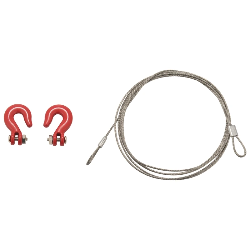 1: 10 _ металлический прицеп, трос, буксировочный трос с крючками для радиоуправляемого автомобиля 1/10 D90 Axial SCX10, грузовик, Радиоуправляемый автомобиль, запчасти