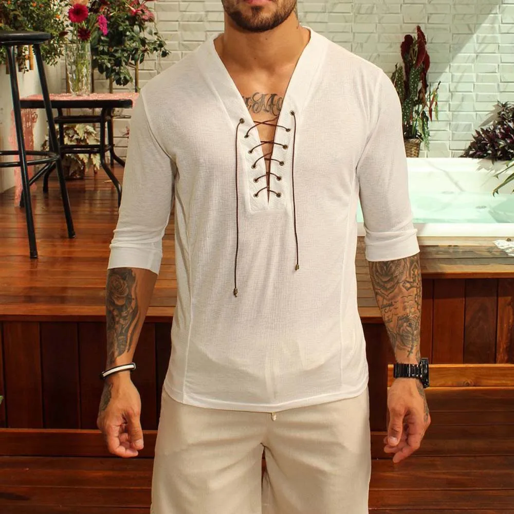 

Fashion Men's T-Shirt Retro Men's Loose Short Sleeve Solid Color Casual Top Spring Summer 2022 Loose Pullover Men's Top
