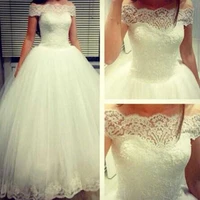 zj9097 princess ball gown wedding dress 2022 off the shoulder lace appliques bridal dresses customer made plus size