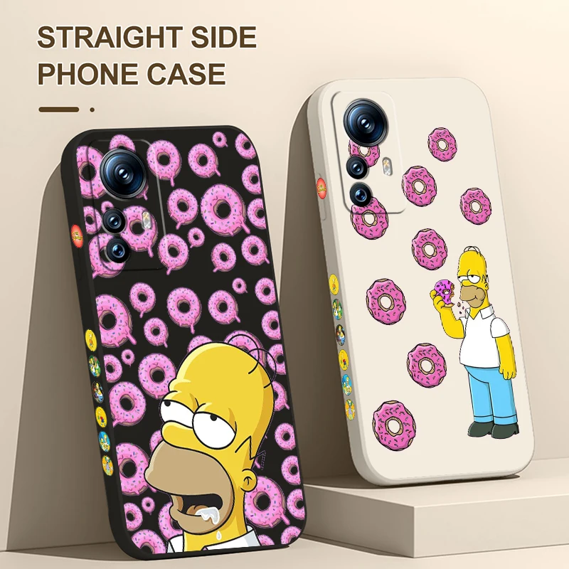 

Donut The Simpsons Liquid Left Rope Phone Case For Xiaomi 12T 12S 12 11 Ultra 11T 10T 9T Note10 Pro Lite 5G Cover