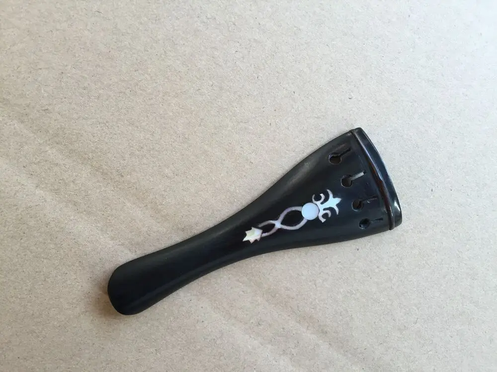 

4/4 Violin tailpiece natural ebony full size violin parts Flower Inlay 4 string full size violin accessories