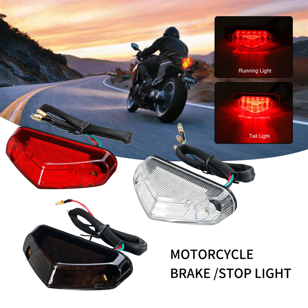 

Universal Motorcycle Red 12led Motorbike Headlight Taillight Rear Stop Light Fender Tail Light Brake Light 26cm Motorcycle Light