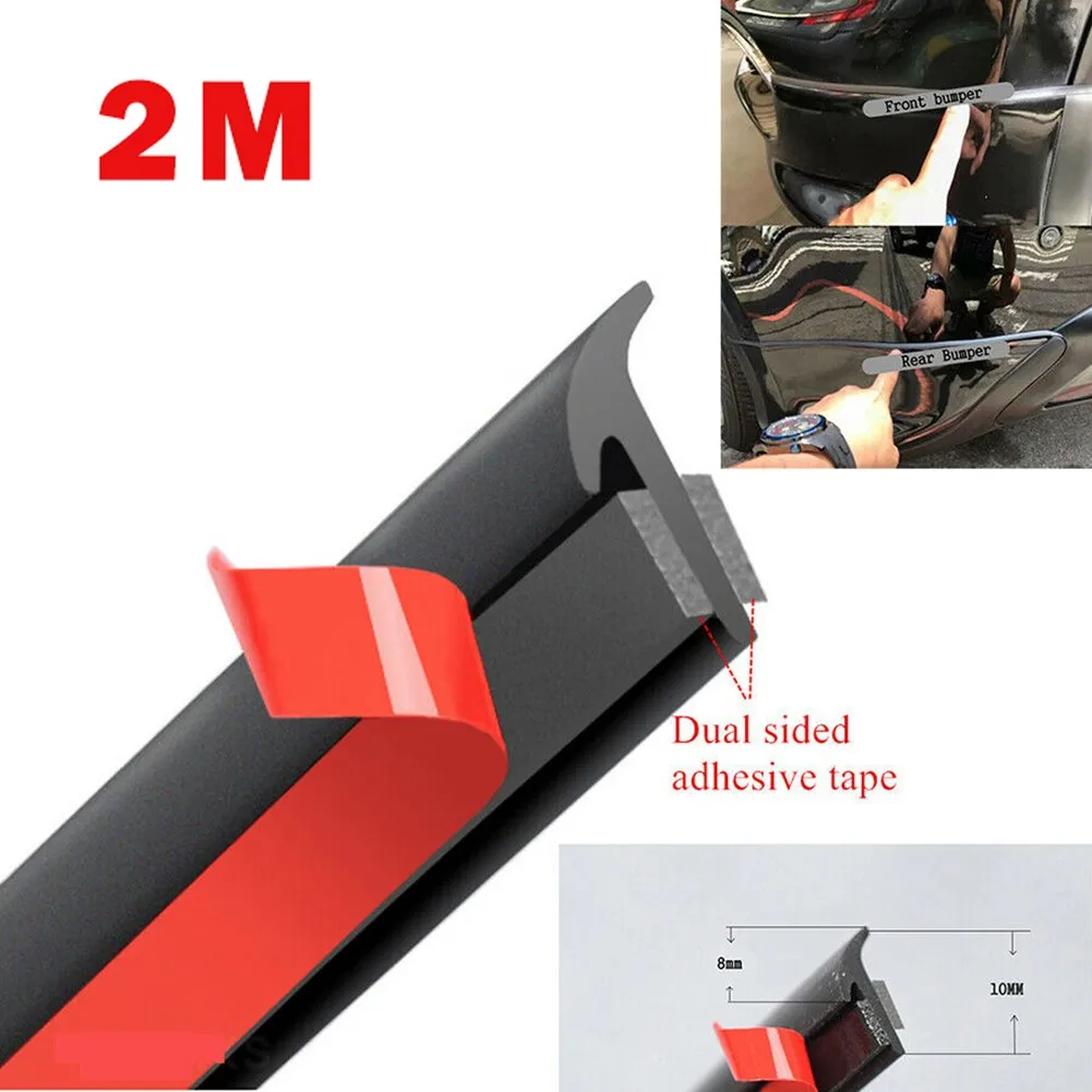 

2M/4M/10M Seal Strip Trim For Car Front Rear Bumper Side Skirt Weatherstrip Rubber Universal Rubber Sealing Strip Slanted T-Type