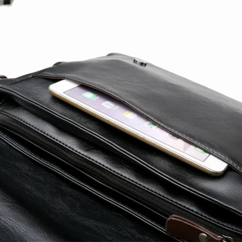 Men's Leather Shoulder Bags Crossbody Chest Packs for Men Korean-style Fashion Solid Color сумка мужская Messenger Bag Purse Sac