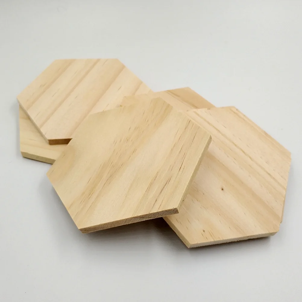 

Wood Hexagon Slices Wooden Craft Cork Pieces Discs Cutouts Blank Decorative Shapes Ornaments Tree Unfinishedsupplies Tiles Slab