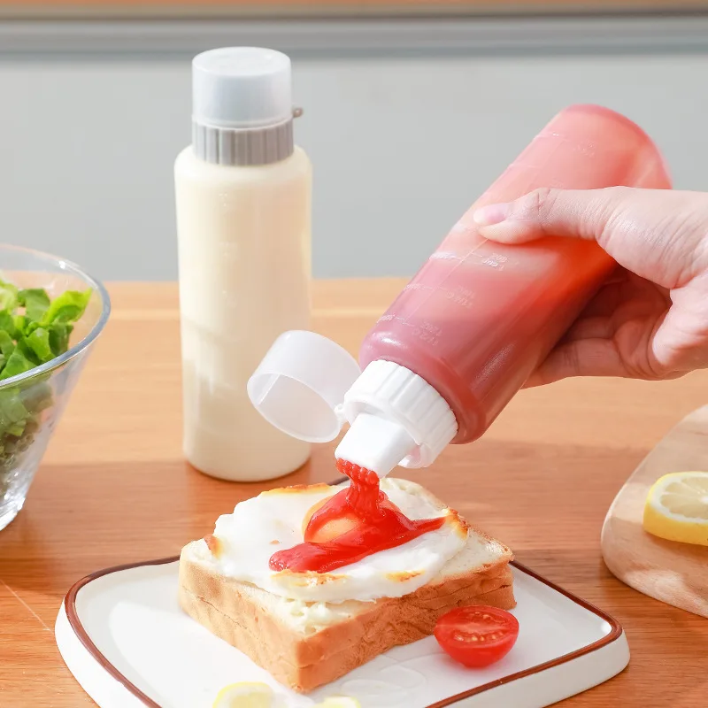 

350/175ml Ketchup Squeeze Bottle 5 Holes Plastic Condiment Sauce Squeeze Bottles Dispenser Mustard Bottles Kitchen Accessories