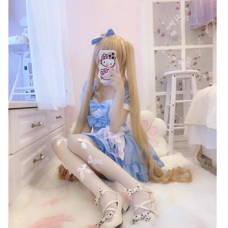 

Anime Cartoon Cosplay Costumes Two-dimensional Loli Stage Clothes Japanese Sexy Cream Sweetheart Maid Pure Lolita Dress J9F1