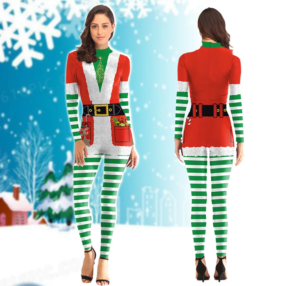 

Уродливый Рождественский комбинезон, фантастический костюм Санта Клауса для косплея, одежда для взрослых, Женский костюм кошки, мужской праздничный Zentai