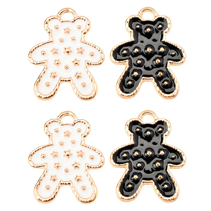 

20 Pack Metal Zinc Alloy Bear Charm Necklace Bracelet Earrings Jewelry Maker 20*15mm Handmade DIY Pendant Key Chain Decoration
