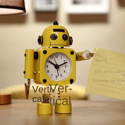 

Students use alarm clock children cartoon alarm clock bedside mute desktop personality robot boy get up artifact clock