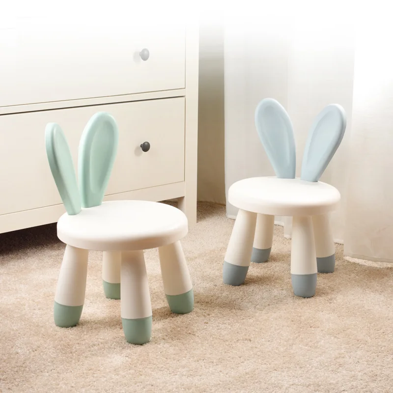 

Home Furniture Cute Small Chair Baby Rabbit Stool Back Chair Simple and Fashion Living Room Stool Cartoon Low Stool Kid