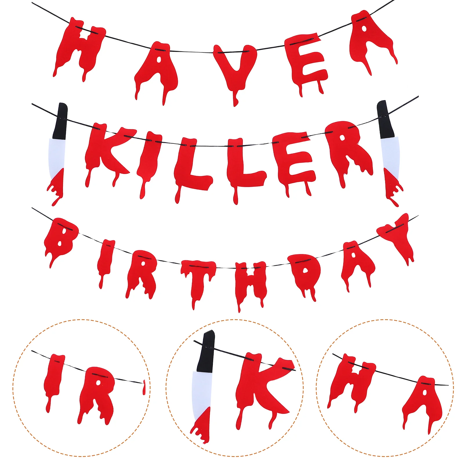 

Party Banner Birthday Hanging Horror Supplies Home Decorationgarland Wall Decorations Flag The Decorative Ornament Merchandise