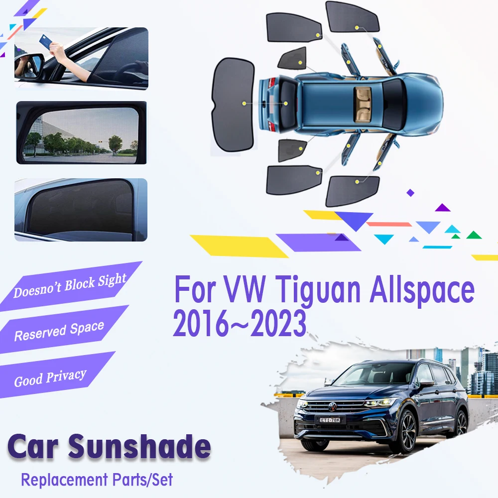 Автомобильный сетчатый солнцезащитный козырек для Фольксваген Tiguan Allspace 7 мест 2016