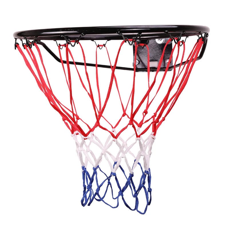 

Кольцо для баскетбола 45 см, подходит для баскетбольных тренировок размером 7, подходит для игр в помещении и на открытом воздухе, стандартный аксессуар для матча, 12 ободков в сеточку