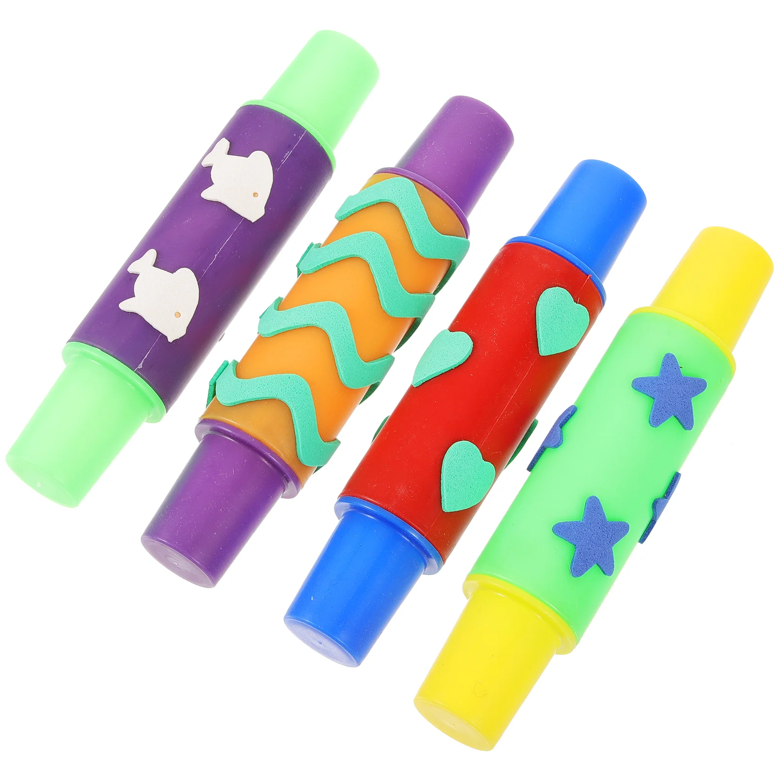 

4 Pcs Brush Roller Sponge Brushes Children Kids Drawing Tool Painted Painting Graffiti