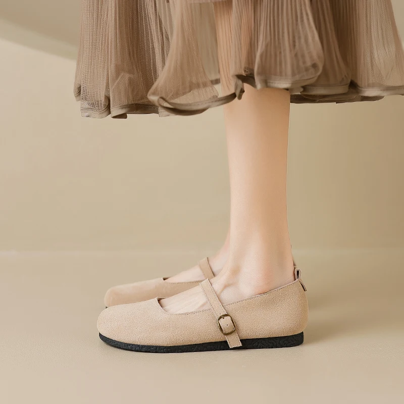 AIYUQI Mary Jane Women Genuine Leather 2023 New Large Size 41 42 43 Women's Flats Casual Spring Shoes Women