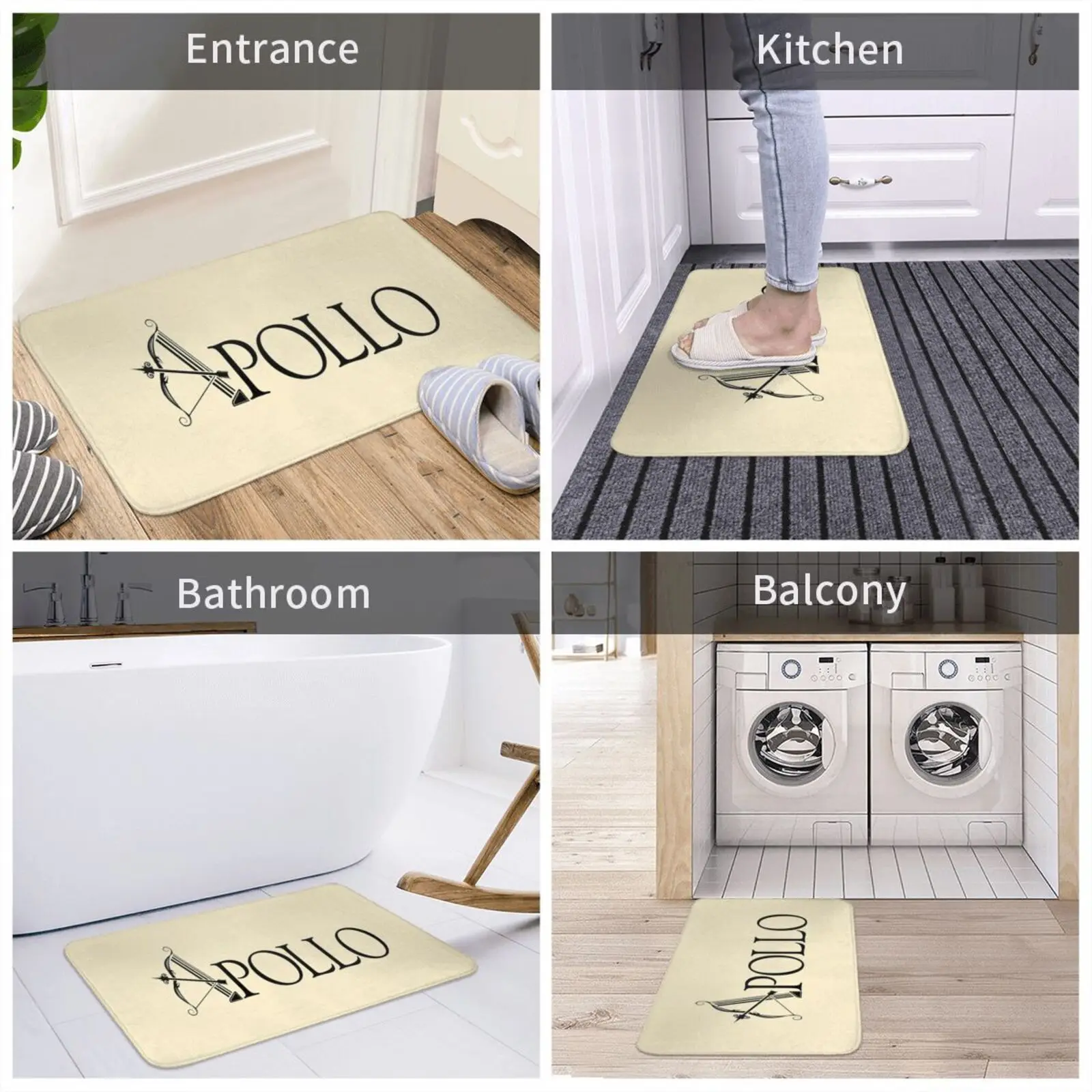 Apollo Logo Carpet Water Absorb Non-Slip Door Mat Tv Series Animated Fantasy Actions Mythology Greek God Olympus Blood Of Zeus |