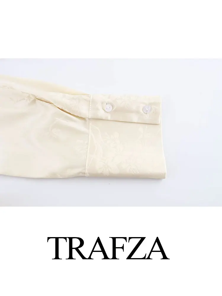 Женский жаккардовый брючный костюм TRAFZA рубашка с длинным рукавом и длинные брюки