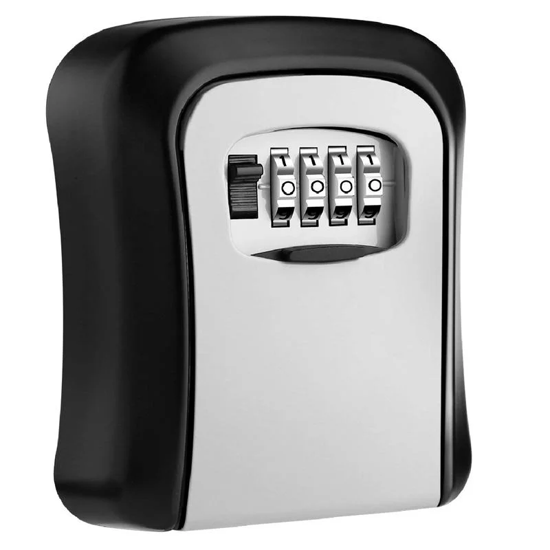 

Key Safe Box Weatherproof Key Lock Box Wall Mounted Aluminum alloy 4 Digit Combination Key Storage Lock Box Indoor Outdoor