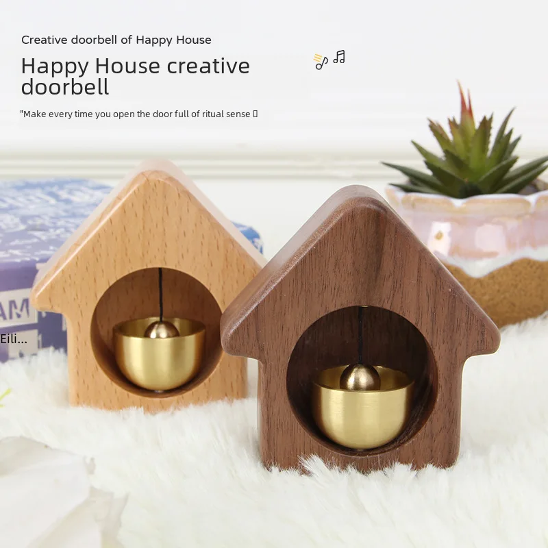 Деревянные колокольчики дверной звонок Счастливый дом черный орех бытовой