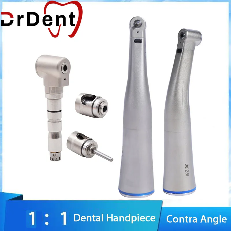 

Dental Contra Angle 1:1 Optic Fiber Air Turbine Low Speed Handpiece Dentist Micromotor Tools Handpiec Blue Rings