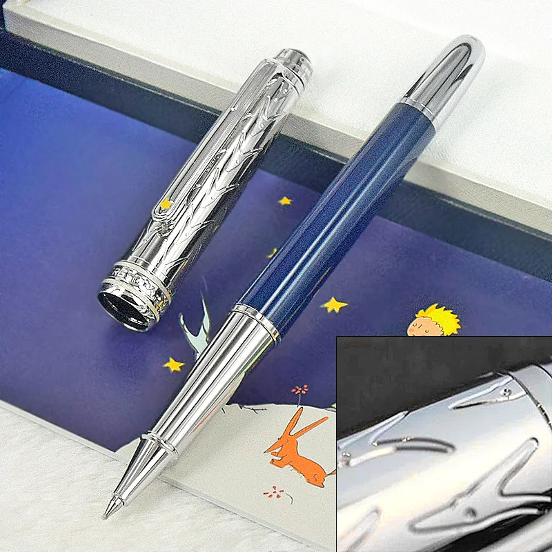 

MSS Le Petit Prince 163 Sliver Wave Cap Rollerball Pen Luxury MB Stationery Writing Smooth With Serial Number Brown Barrel