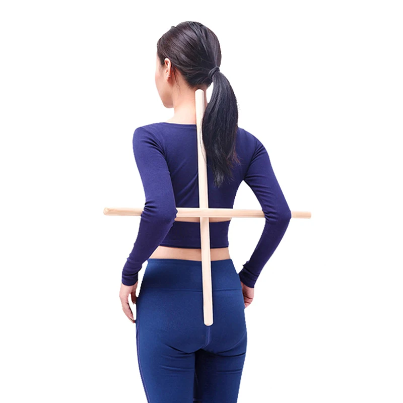 

Деревянный шест для йоги с открытыми плечами, Корректор осанки, многофункциональная палочка пранаяма для танцев, тела, скульптурирования, д...
