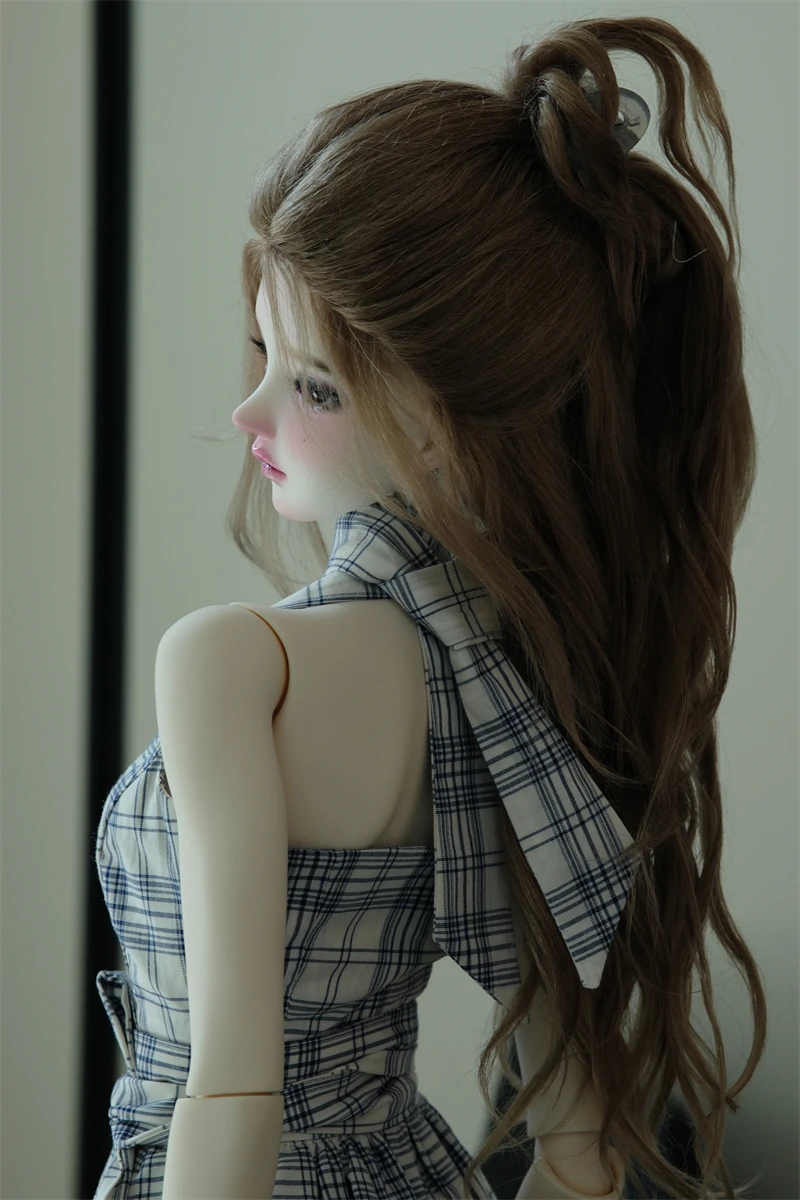 Фото Клетчатое платье без бретелек с открытыми плечами для одежды куклы BJD 1/3 W530 №3