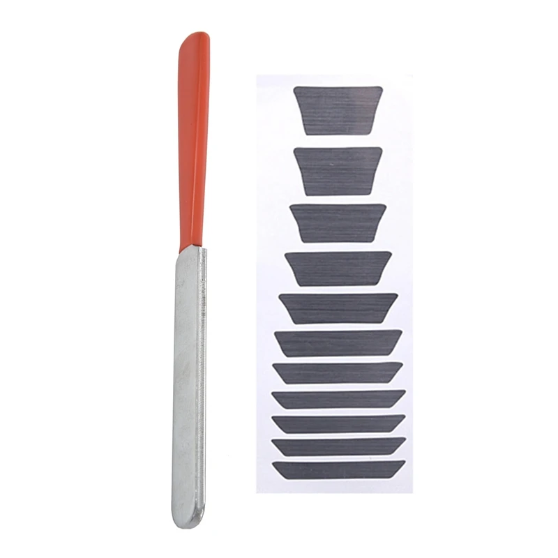 

HOT 1 Pcs Guitar Fret Crowning Luthier File Narrow Dual Cutting Edge Tool & 1 Pcs Fretboard Markers Inlay Sticker Decals