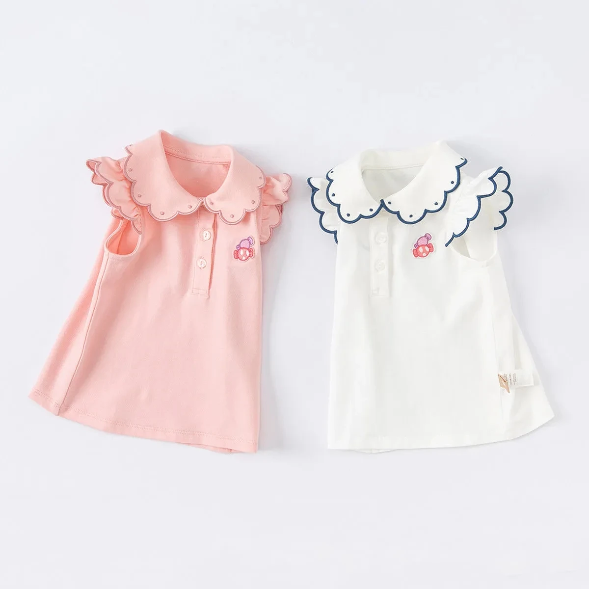 

VIDMID Girls Vests Summer Baby T-Shirts Kids girls New Children's Kids girls Fashion Tops Girls cotton sweet t-shirts P6519