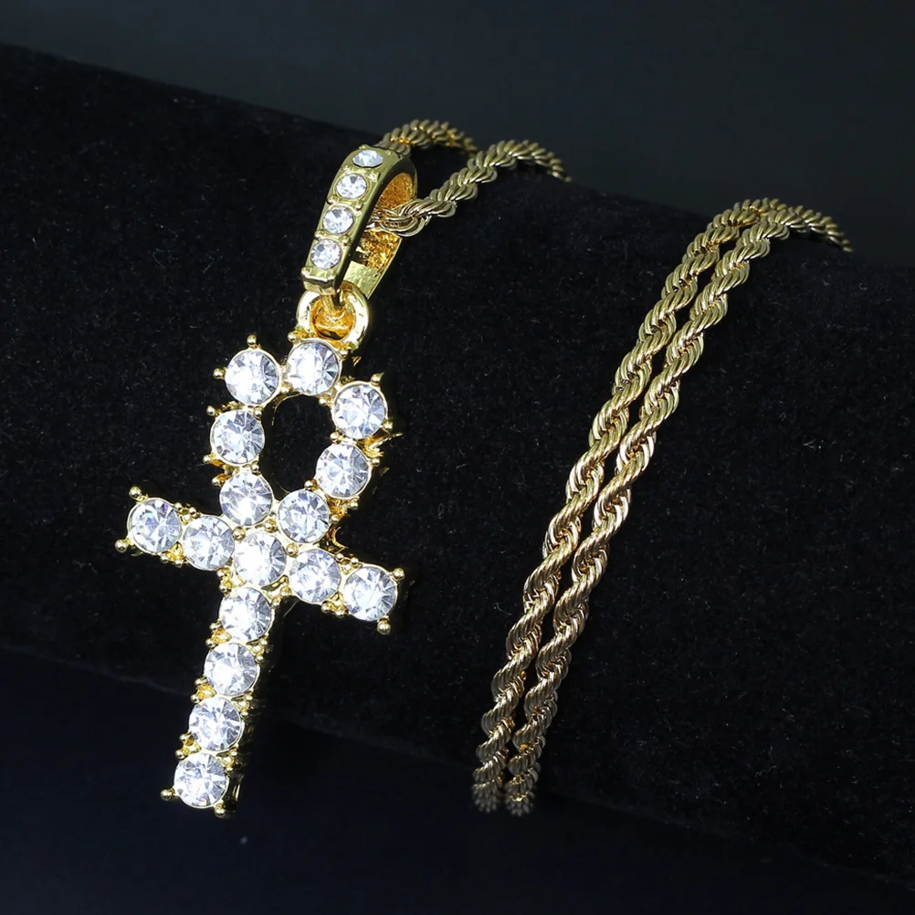 

Necklace Religious Pendant Cross Chain Crucifixnecklaces Bible Key Punk Sweater Vintage