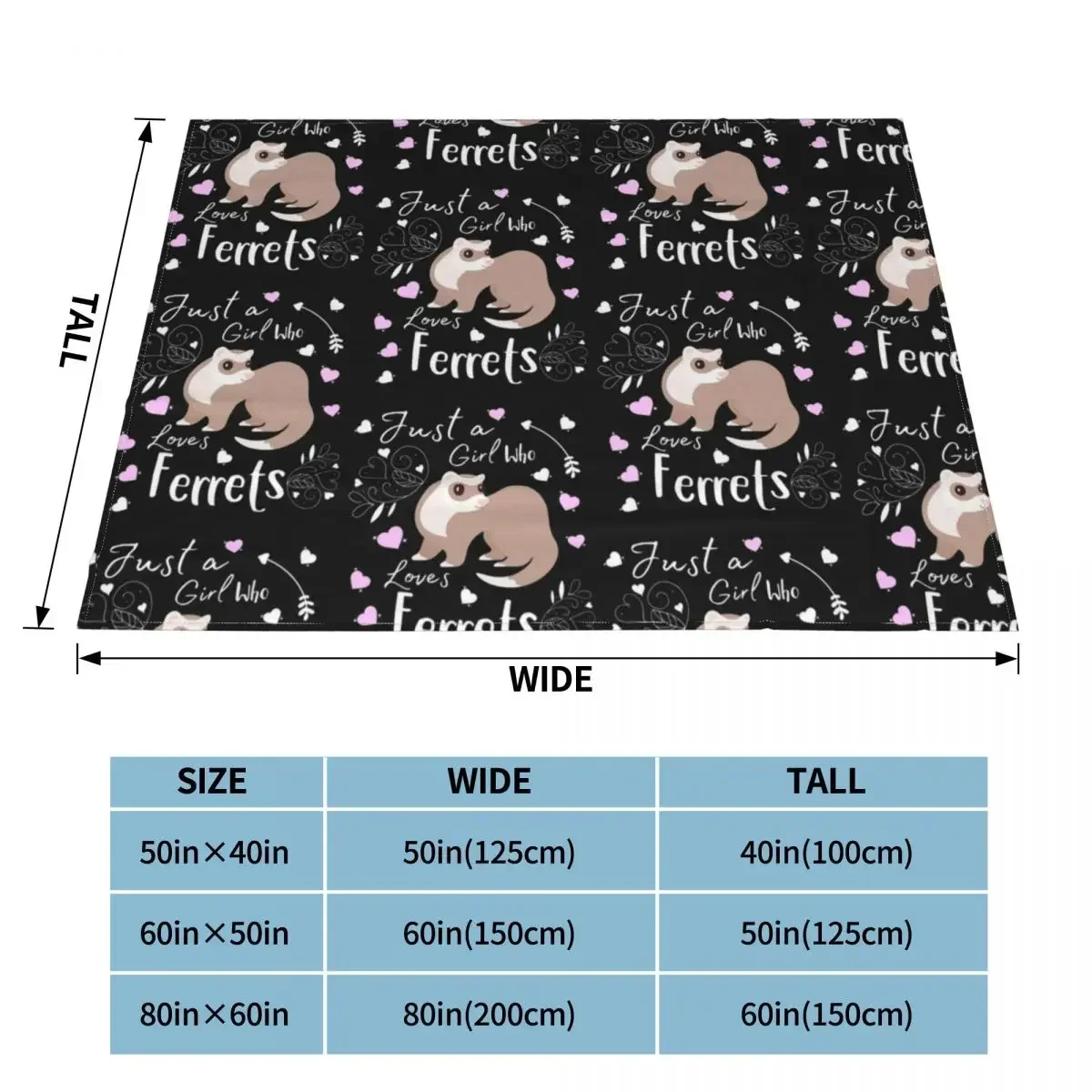 Одеяло с милым хорьком Фланелевое покрывало для дикой природы грызунов