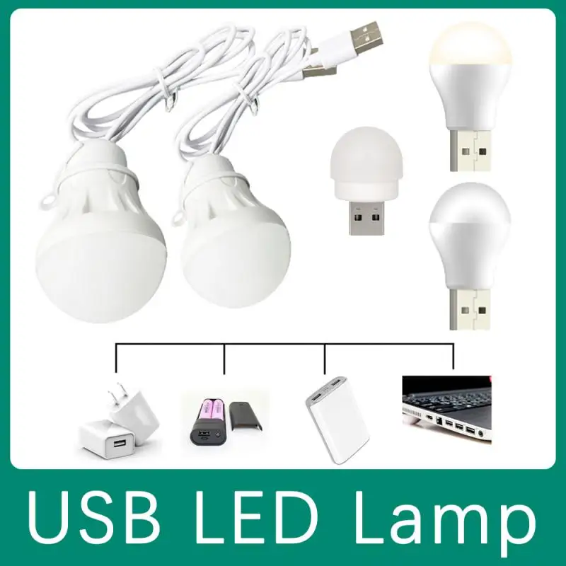 

Портативная USB-лампа, лампочка для телефона, 5 В, 3 Вт, освещение для книги, энергосберегающая аварийная лампа, для улицы, кемпинга, лампочка для внутреннего чтения