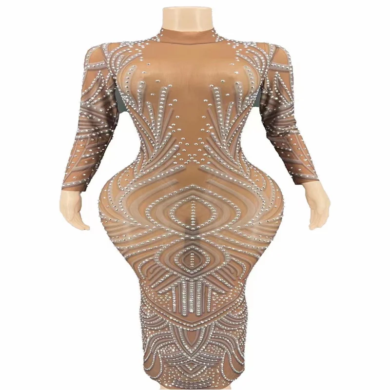 

Комбинезон H370 для выступлений, модели певицы, со стразами, с длинными рукавами, для улицы, музыкального фестиваля, для помещений, награды, це...