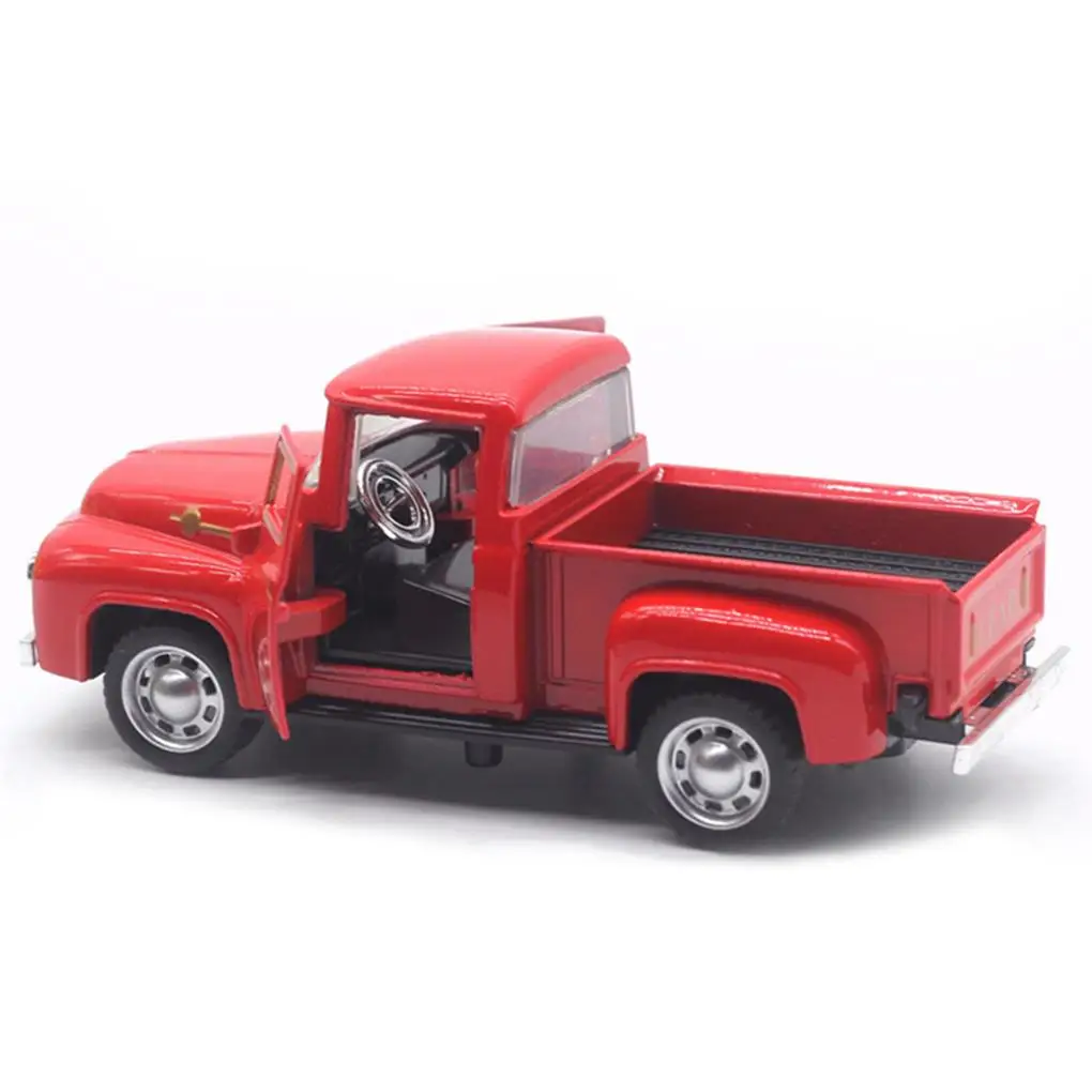 

2/3 Red Truck Toy Decoration Small Size Children Model Auto Playthings Vintage Car Toys Desktop Ornament Xmas Decor