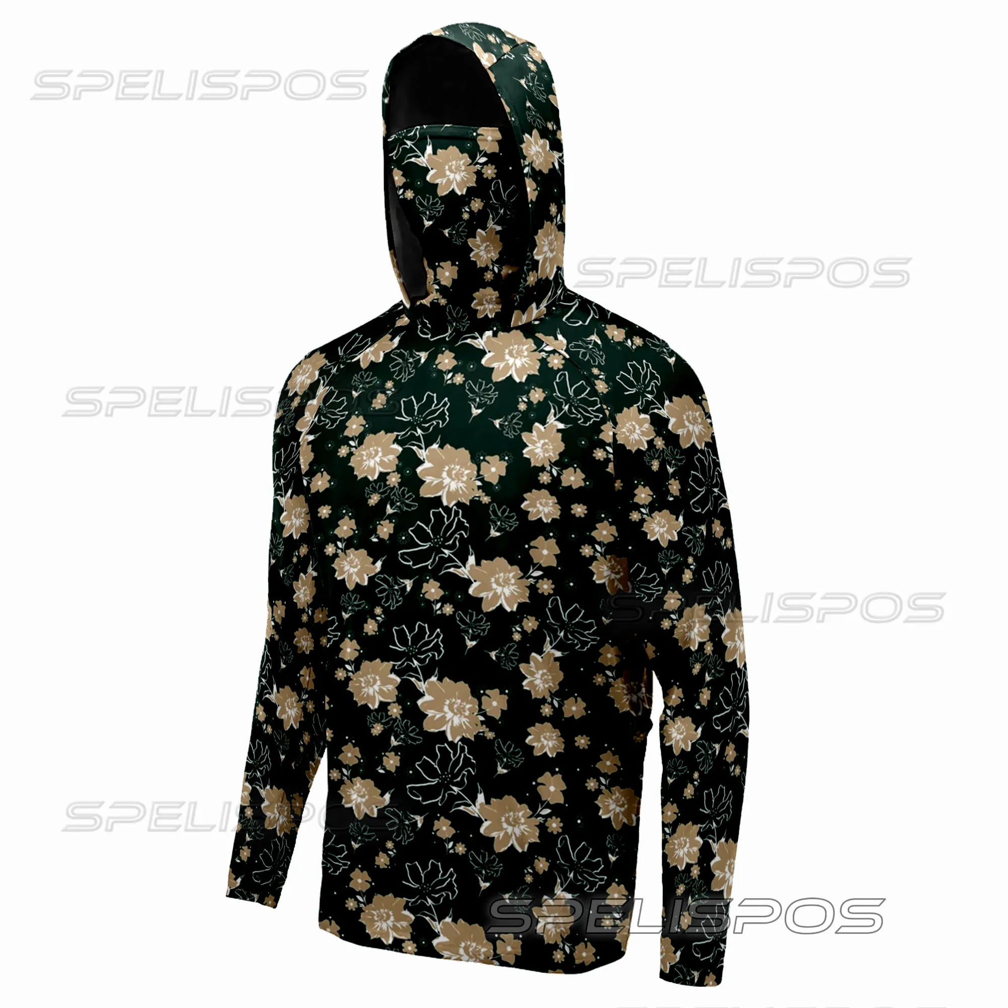 

SPELISPOS Summer Fishing Mask Hoodie Men Long Sleeve Clothes Breathable Fishing Jersey Sun Protection Camouflage Outdoor Shirts