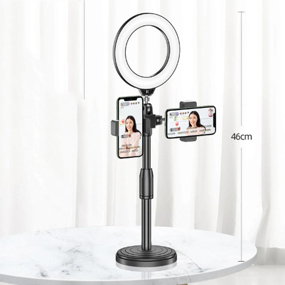 

Double Stand Desktop Bracket For Live Broadcast Fill Light Mobile Phone Beauty Selfie Lamp Led Wireless self timer Phone Holder
