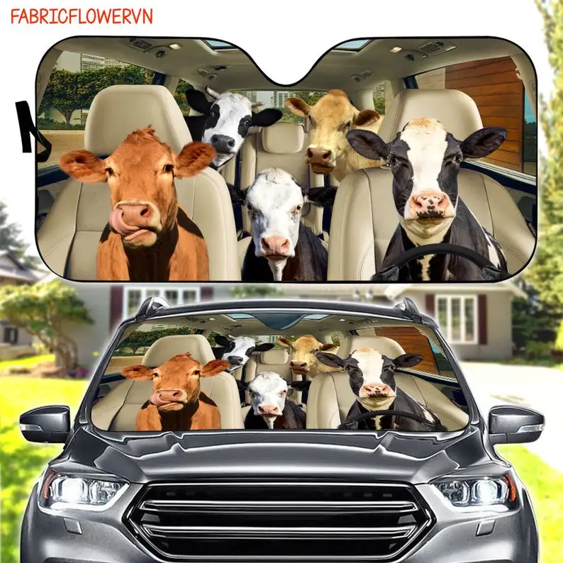 

Cow Car Sunshade, Cow Car Decoration, Cow Windshield, Cow Lovers Gift, Animal Car Sunshade, Gift For Mom, Gift For Dad