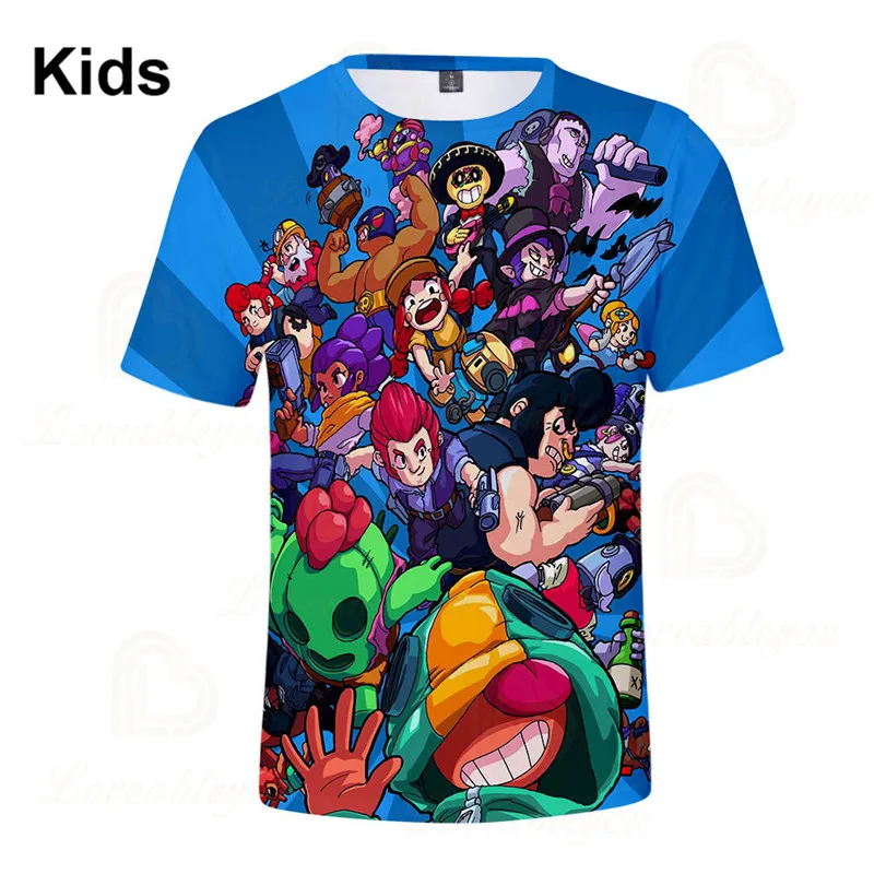 

8 To 19 Years Baby Kids T-shirt Cartoon POCO Shelly Penny Shooter Star Game 3D Printed T-shirt Boys Girls Cosplay Clothes