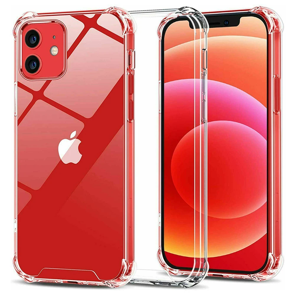 

For iPhone 13 12 11 Pro Max XS XR 7 8 Plus SE2020 Case,Clear Shockproof Soft TPU Back Cover For iPhone SE 2016 5 6 6s 7 8 Plus