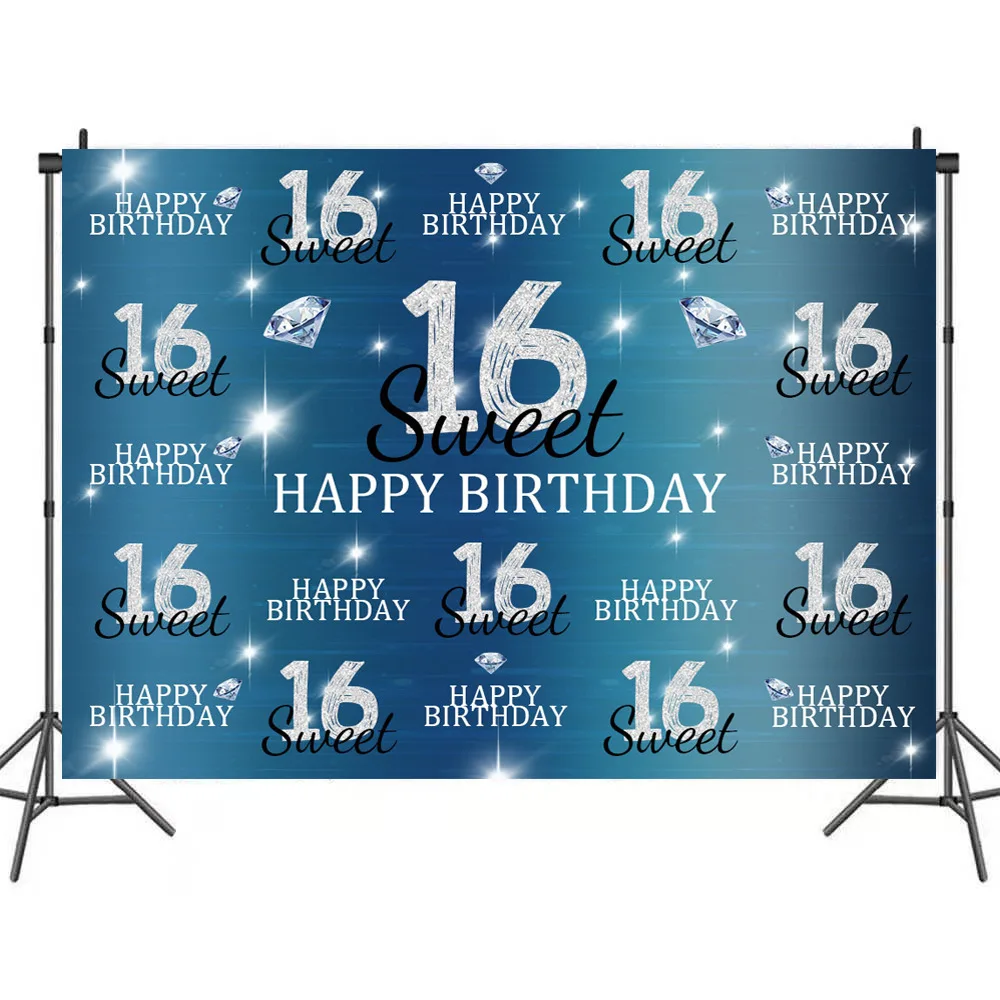 

Happy Birthday 16 Year Old Sweetheart Backdrops Photo Background House Decorations for Teenager Party Photography Props