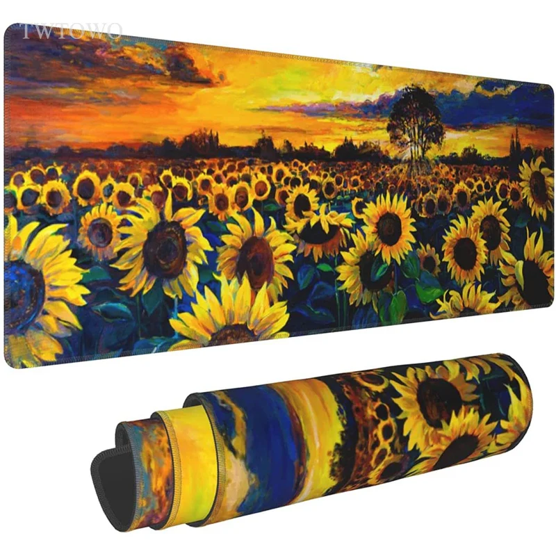 

Sunflower Oil Painting Mouse Pad Gamer XL Home New Mousepad XXL Desk Mats MousePads Soft Office Carpet Computer Mouse Mat