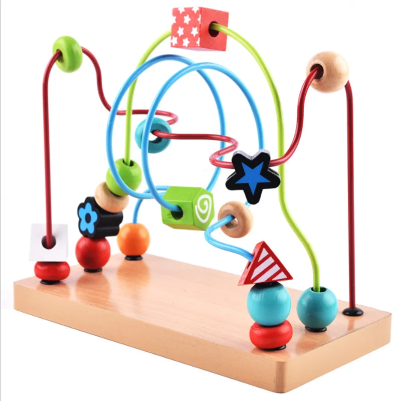 

Wooden Toys For Kids Baby Children's Toy With Large-size Color Printing Beads Toys For Children Wooden Beads Toys