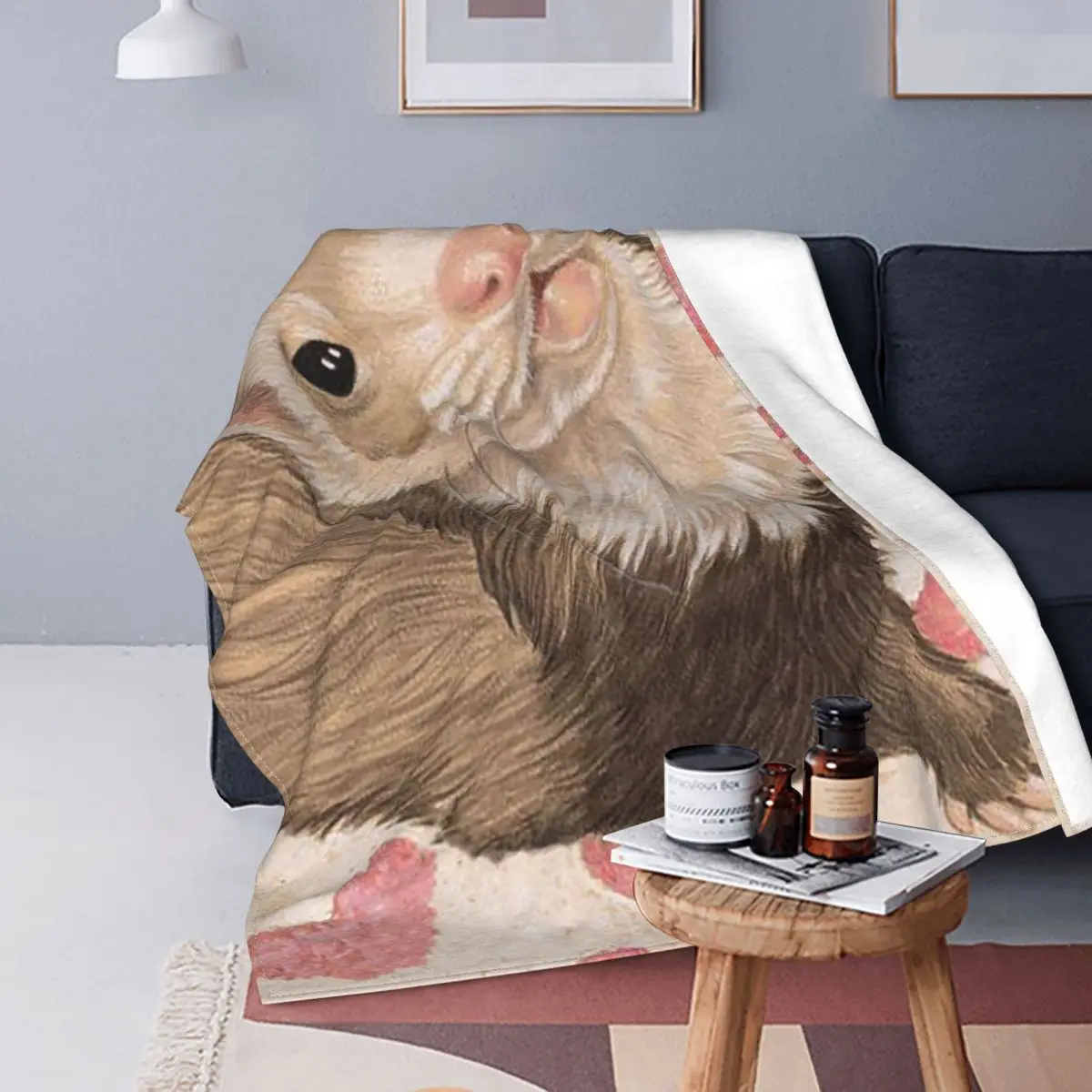 

Cute Ferret Animal Colorful Blanket Fleece Print Multifunction Soft Throw Blanket for Sofa Couch Bedspreads