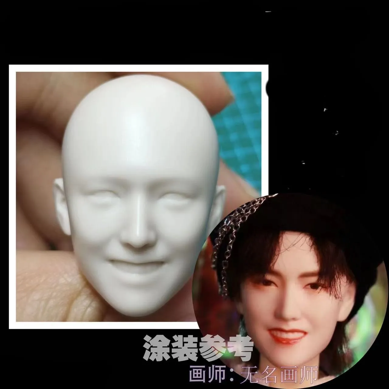 

1/6 Scale Wang YiBo Male Head Sculpture Carving 1:6 Actor 3D Print Unpainted Model Fit 12'' BJD Action Figure Soldier Toys