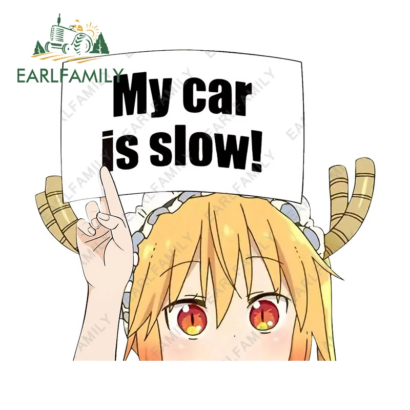 EARLFAMILY 13 см x 11 9 для Tohru наклейки с надписью My Car Is Slow аниме водонепроницаемая