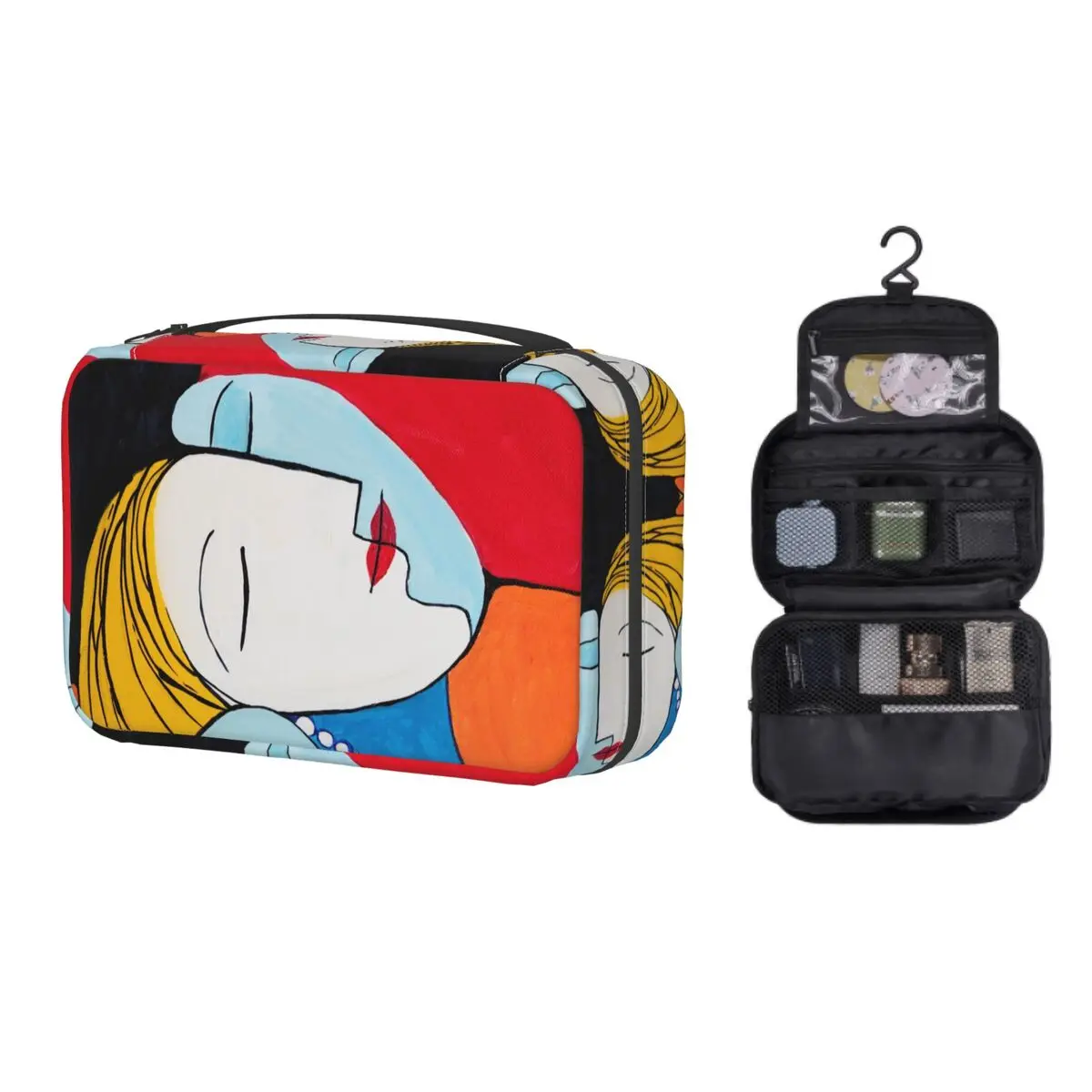 

Custom Picasso's Inspiration Travel Cosmetic Bag for Women Pablo Picasso Makeup Toiletry Organizer Lady Beauty Storage Dopp Kit