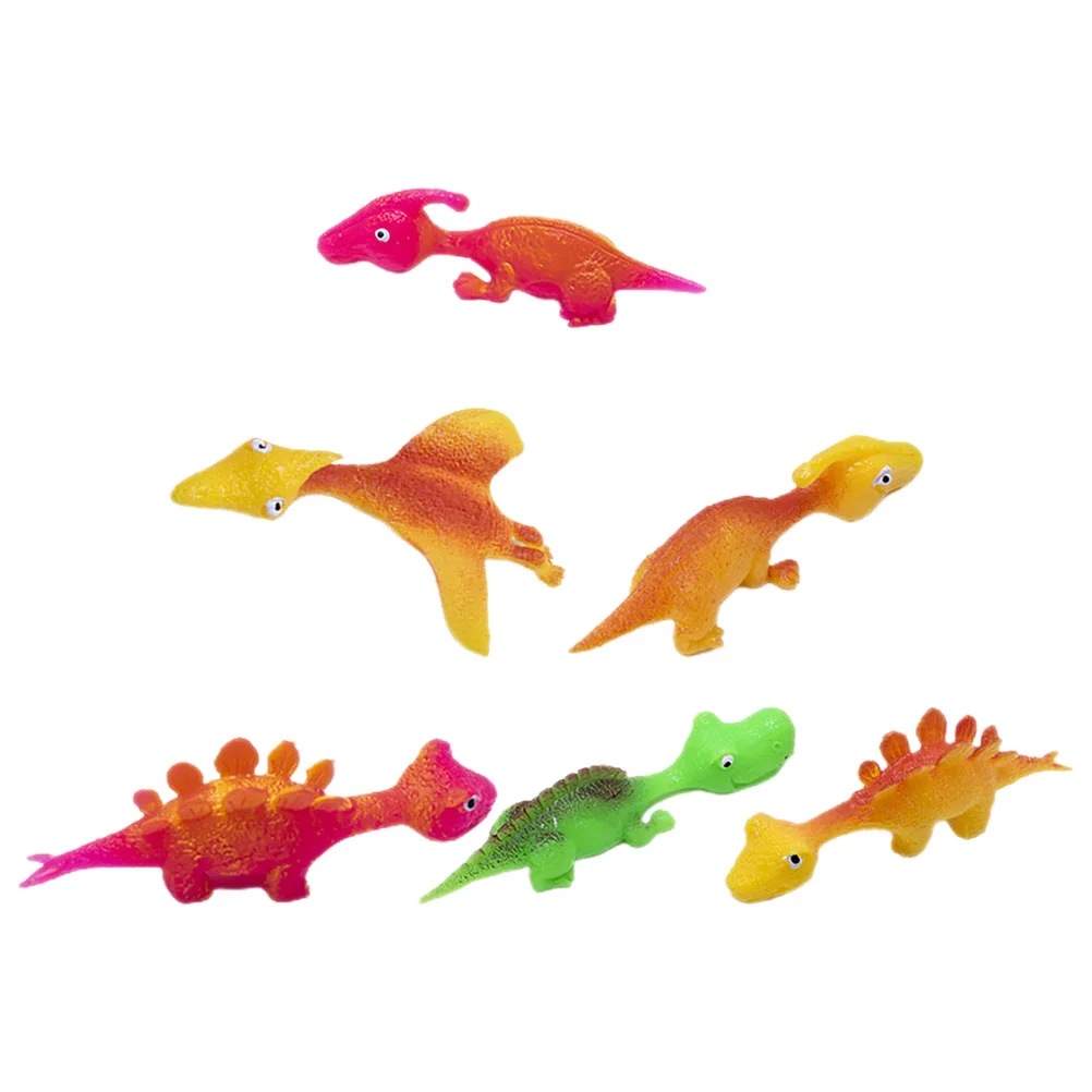 

6 Pcs Toys Flying Slingshot Kids Puzzle Stretchy Finger Dinosaur Tpr Playthings Novelty Child Outdoor Playset