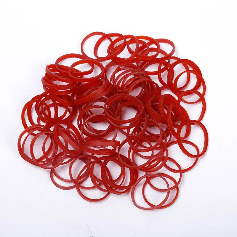 

100/200Pcs Red 25*3*3mm Elastic Rubber Bands Home Office Stretchable Band Sturdy Rubber Elastics Bands