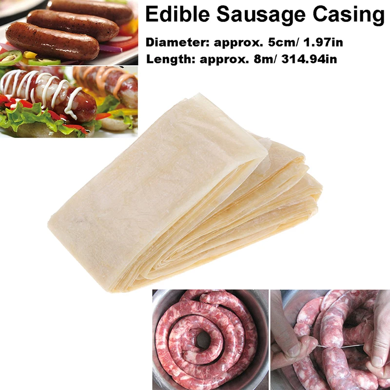 

50mmx8m Edible Sausage Casings Packaging Pork Intestine For Sausage Tube Casing for Sausage Hot Dog Hamburger Sausage Tools